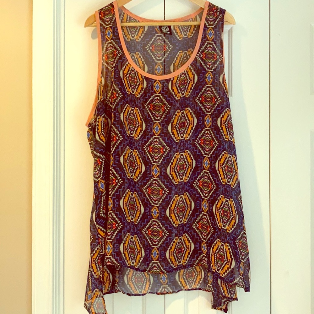 Sheer Printed Tank Top!